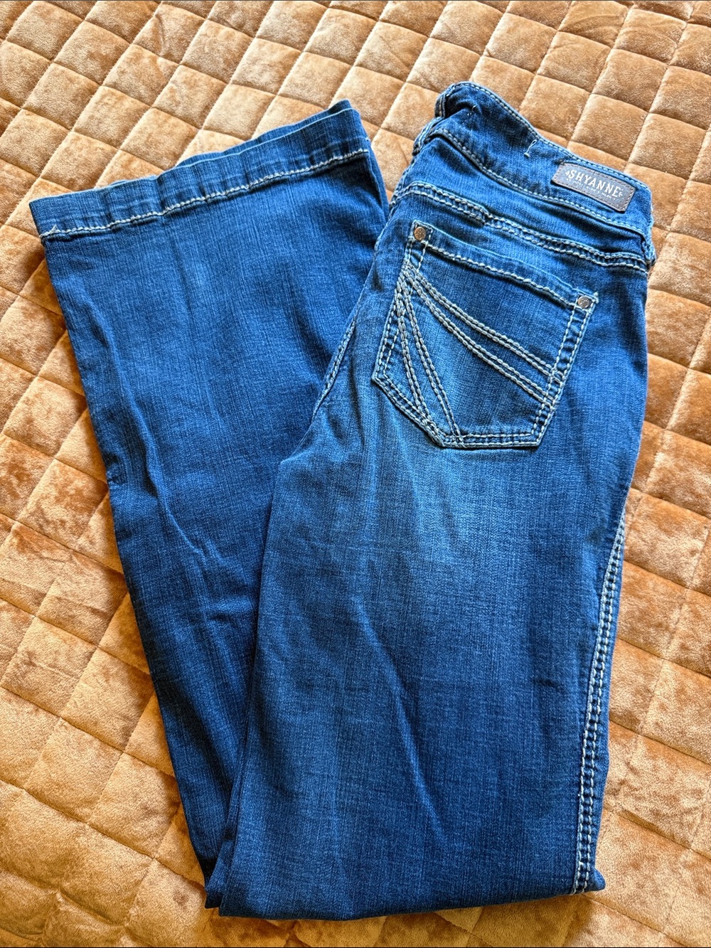 Shyanne Women's Dark Blue Trouser Jeans with Contrast Stitching